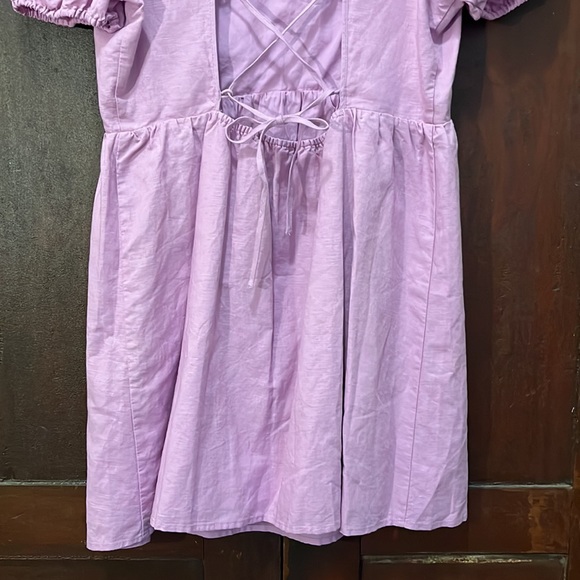 NWOT Sunday Best Saida Dress Babydoll Tie Back Dress Size Medium Pink - Picture 3 of 11
